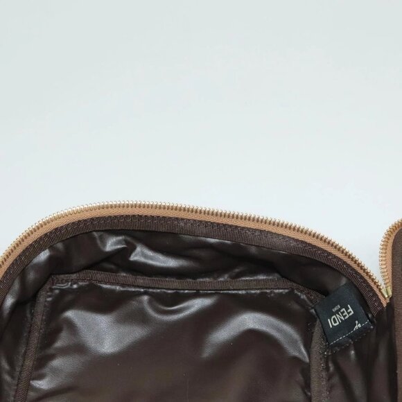 Authentic FENDI Zucca Canvas Vanity Pouch Beige Gold bst551-112825 - Picture 12 of 16